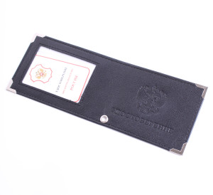 Обложка на удостоверение с окошком (мягк./нат. кожа) 